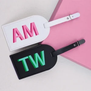 Personalized Shadow Monogram Luggage Tag for Men and Women